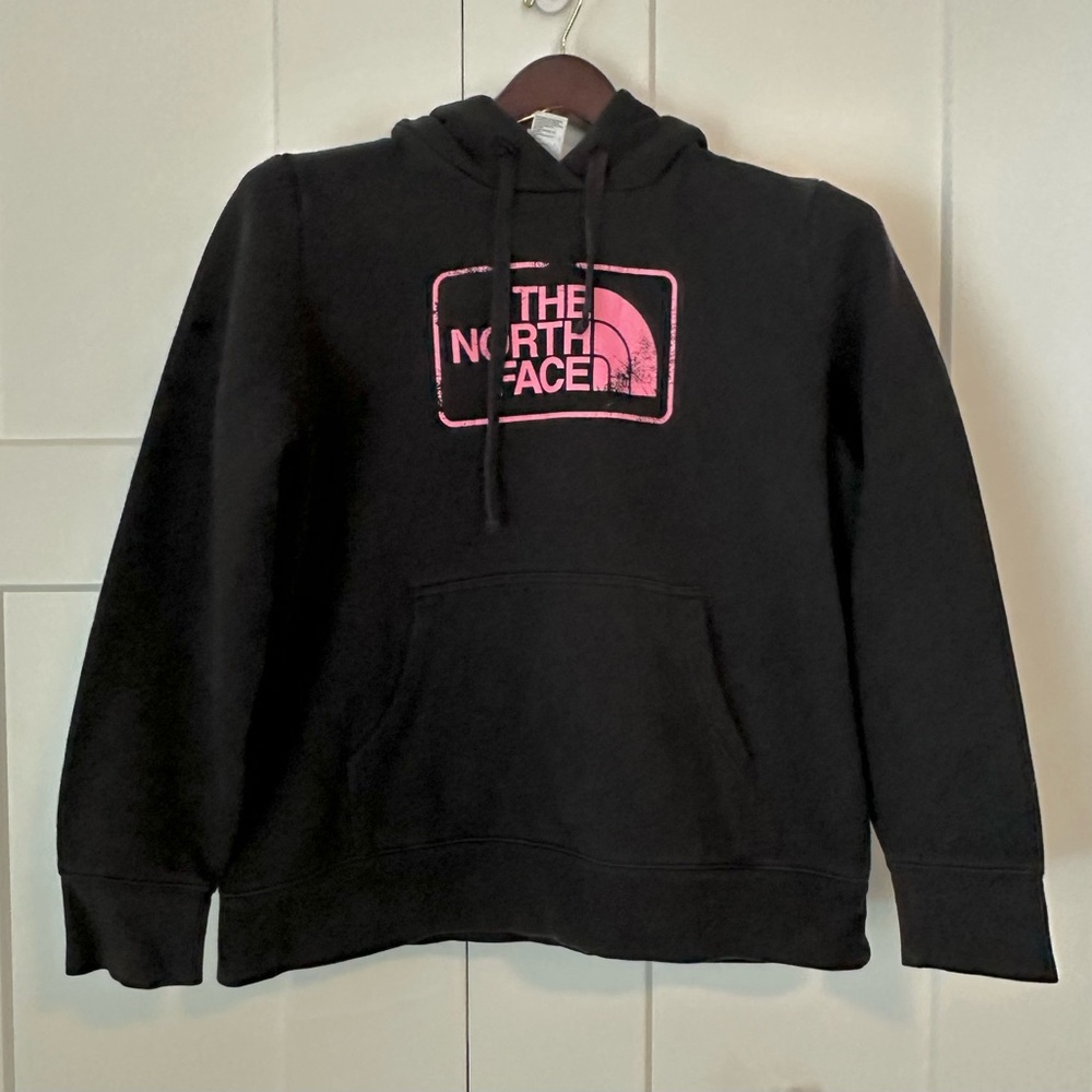 The North Face Black Pullover Hoodie with Pink‎ Accent